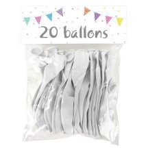 20 Ballons latex perlés blancs 25 cm - 36014N - Ballons latex