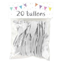 20 Ballons latex perlés blancs 25 cm - 36014N - Ballons latex