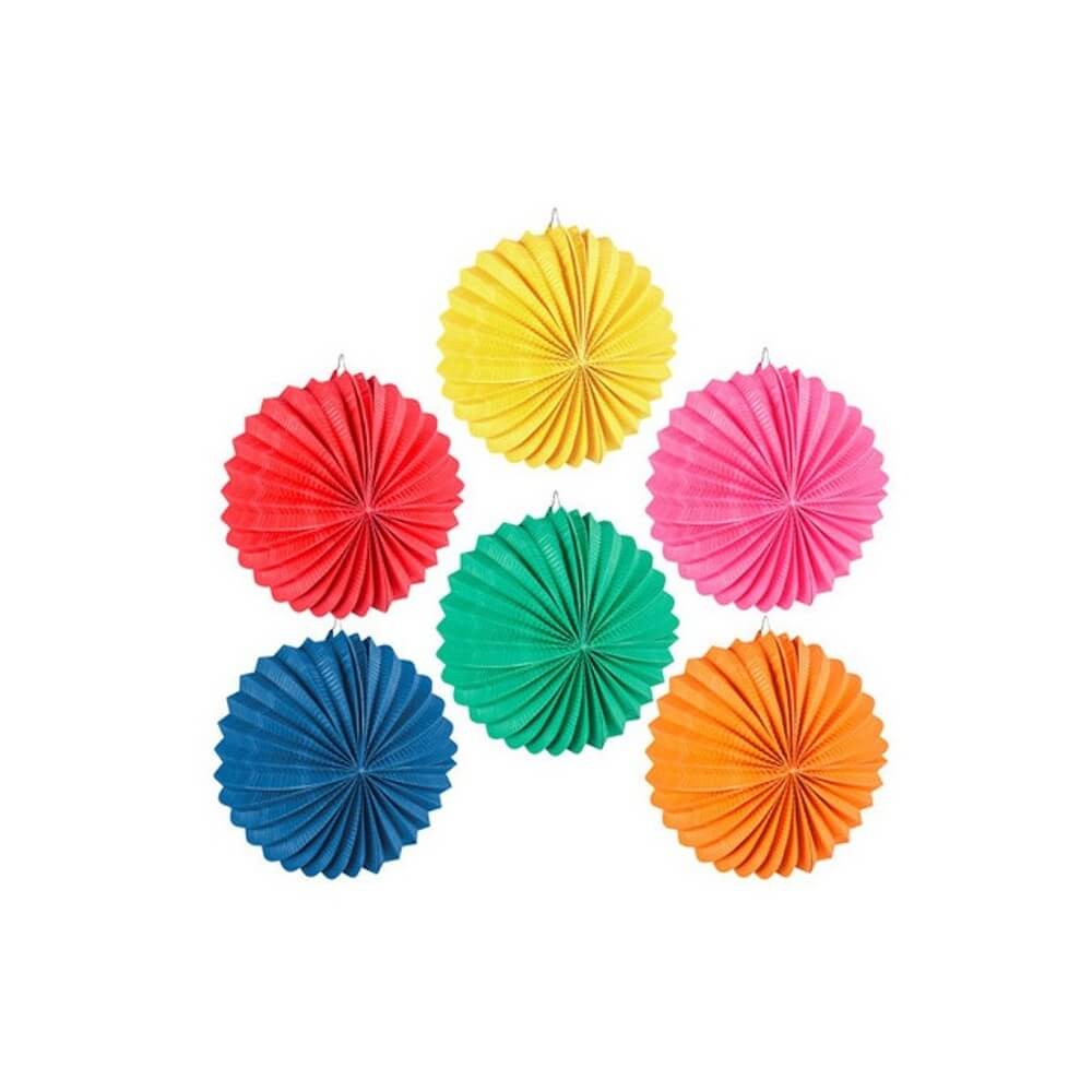 Lot 12 Lampions Ballon 22 cm Unis – 6 Coloris Assortis - 14007 - Lampions 14 Juillet