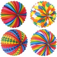 Lampion Ballon 22 cm Multicolore – 4 Motifs - 14008 - Lampions 14 Juillet