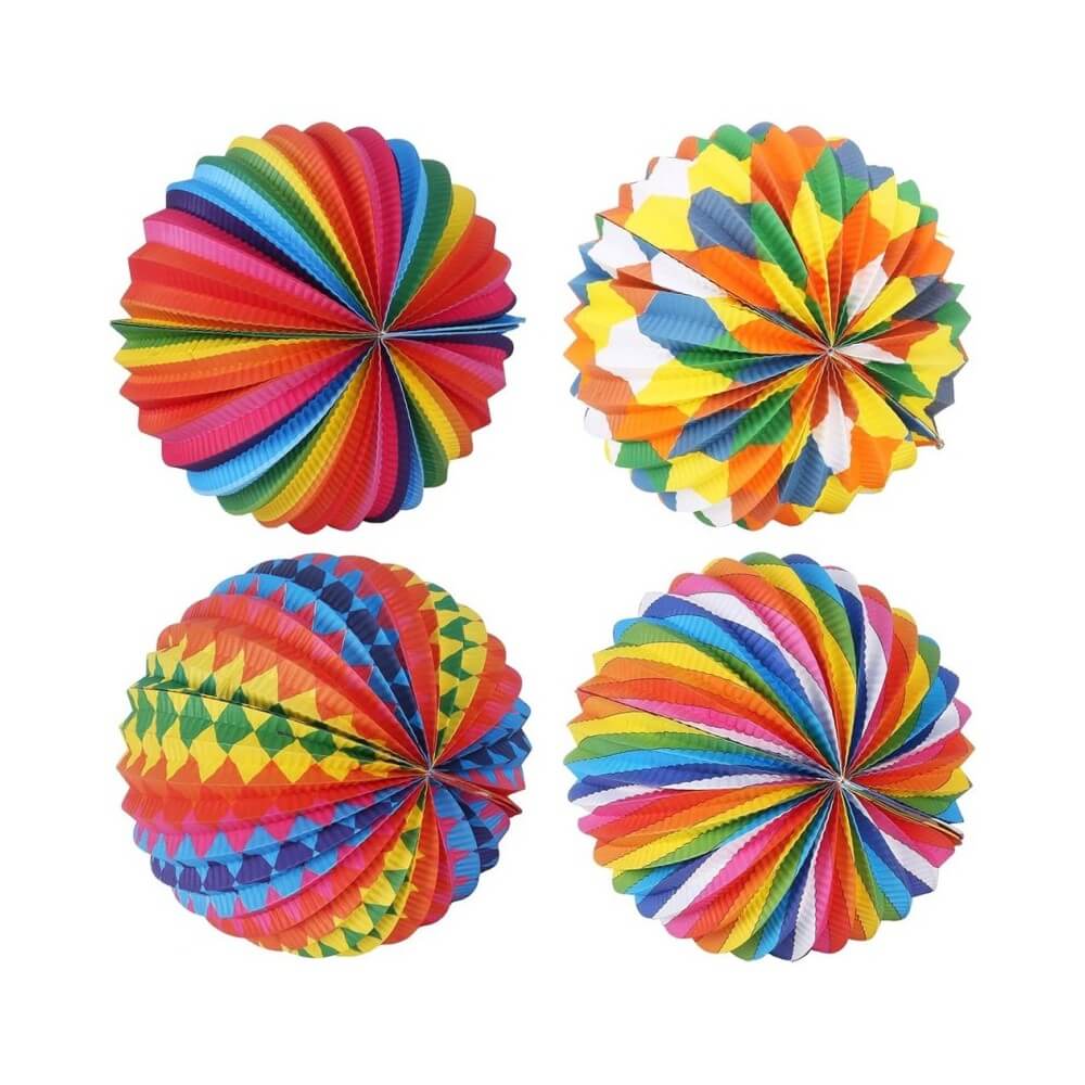 Lampion Ballon 22 cm Multicolore – 4 Motifs - 14008 - Lampions 14 Juillet