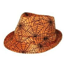 Borsalino Toile d’Araignée Orange – Adulte Halloween - 24115 - Chapeaux