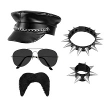 Set Rocker 5 accessoires – Casquette, lunettes, collier & plus - B33208 - Barbes et moustaches