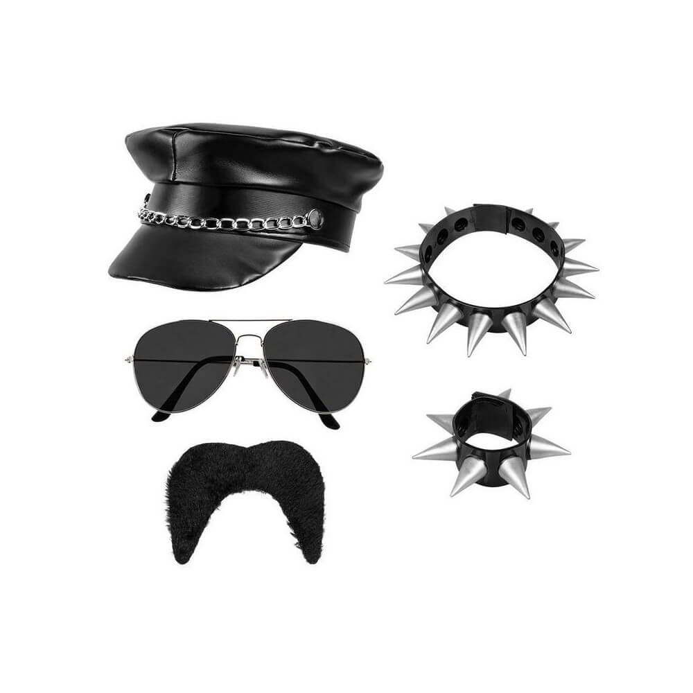 Set Rocker 5 accessoires – Casquette, lunettes, collier & plus - B33208 - Barbes et moustaches