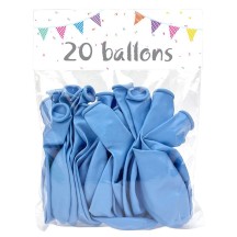 20 Ballons Latex Perlés Bleu Ciel 25 cm - 36020N - Ballons latex