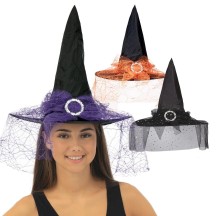 Chapeau de Sorcière Adulte – 3 Couleurs Assorties - 24125 - Chapeaux