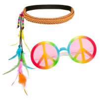 Set Hippie Bohemian – Bandeau et lunettes rétro - B44552 - Lunettes fantaisie