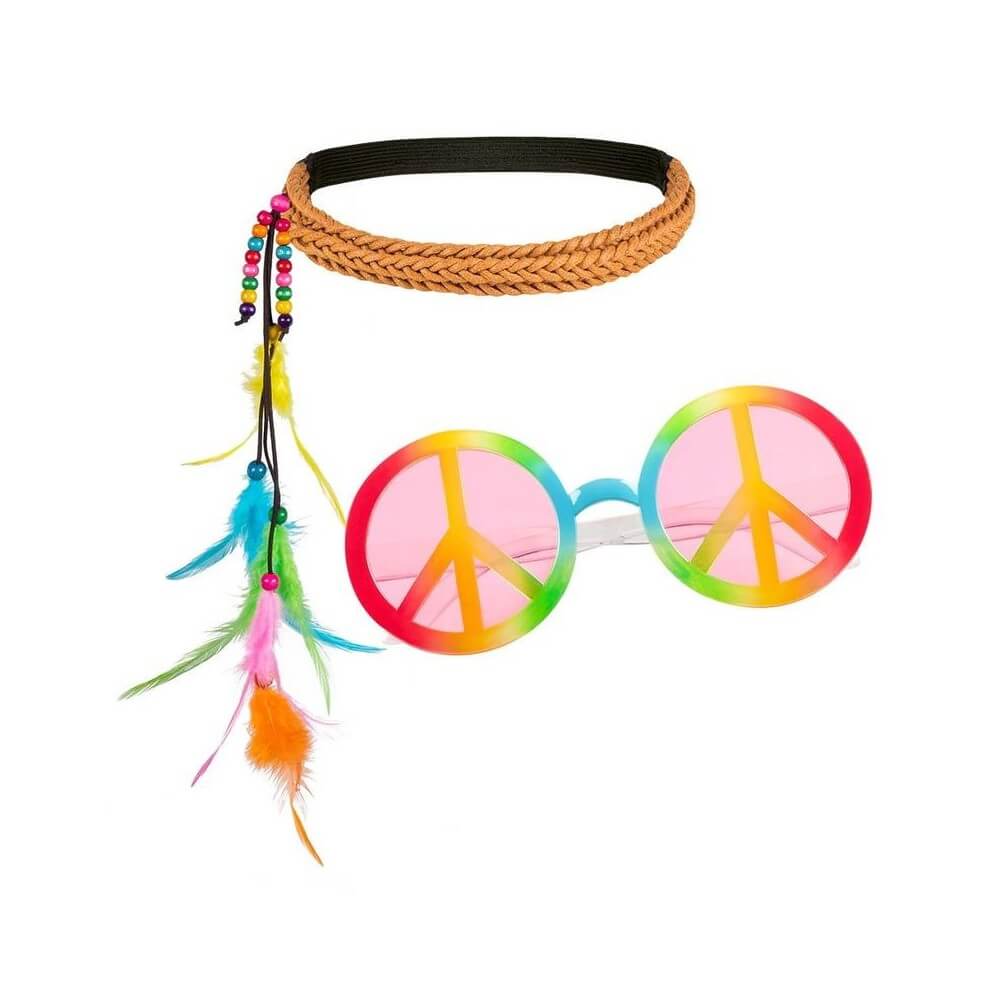 Set Hippie Bohemian – Bandeau et lunettes rétro - B44552 - Lunettes fantaisie