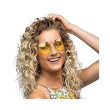 Lunettes Party Hippie XL Jaune – Look rétro années 70 - B44566 - Lunettes fantaisie