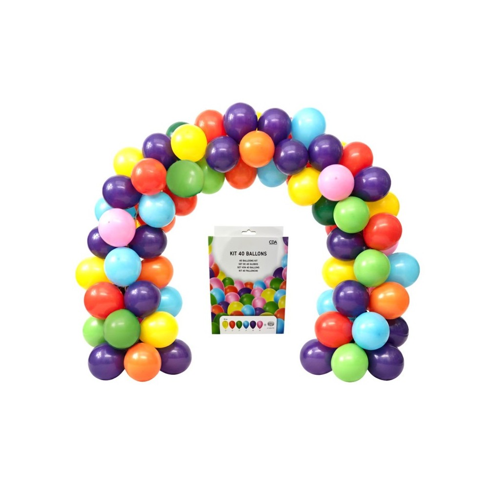 Kit 40 Ballons 30 cm Multicolore - 36850 - Ballons latex