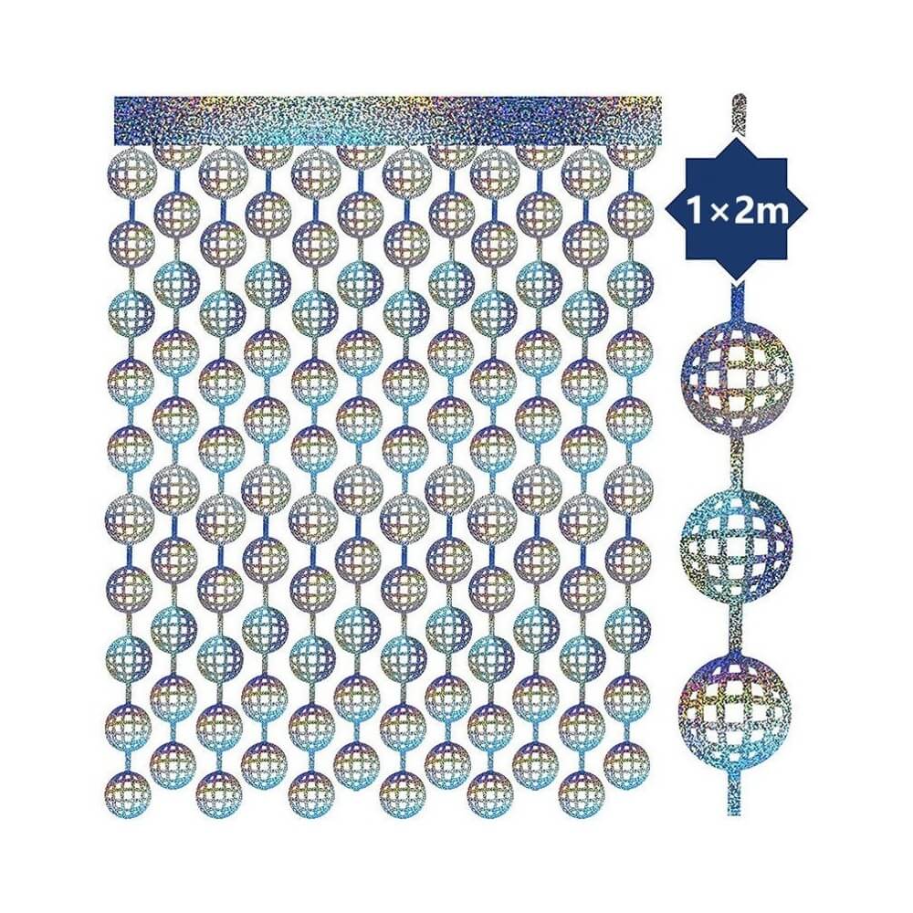 Rideau Foil Disco Ball 200 x 100 cm - 36782 - Rideaux