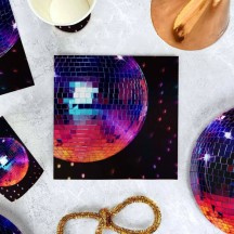 16 Serviettes Papier Let's Disco 33 x 33 cm - 47752 - Serviettes à théme