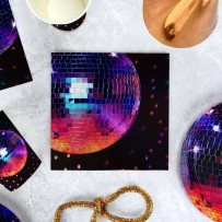 16 Serviettes Papier Let's Disco 33 x 33 cm - 47752 - Serviettes à théme