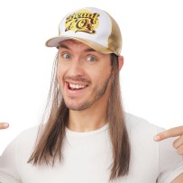 Casquette Beauf d’Or avec Cheveux – Adulte - 24288 - Chapeaux