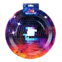 8 Assiettes Let's Disco 23 cm - 47750 - Gobelets & Assiettes à Thème