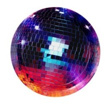 8 Assiettes Let's Disco 23 cm - 47750 - Gobelets & Assiettes à Thème