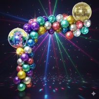 Kit 50 Ballons Disco Ultra Metal + Accessoires - 35140 - Ballons latex