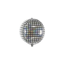 Ballon Foil Boule Disco 3D 40 cm Argent - 35126 - Ballons aluminium