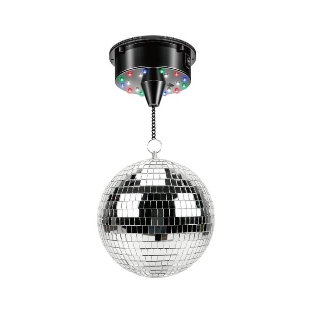 Boule à Facette 12 cm Rotative 18 LED - 24202 - Jeux de Lumière & Lasers