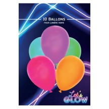 10 Ballons 30 cm Fluo Néon UV - 35162 - Ballons latex