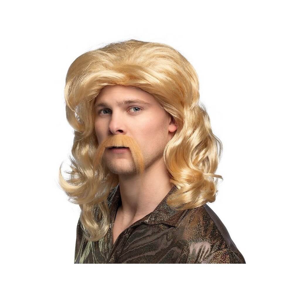 Perruque Barry avec Moustache - B85724 - Barbes et moustaches