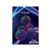 10 Ballons 30 cm Fluo Néon UV - 35122 - Ballons Latex Imprimés