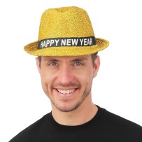 Borsalino Happy New Year LED Or – Adulte - 24374 - Chapeaux