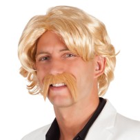 Perruque Chuck Blond avec Moustache - B86336 - Barbes et moustaches