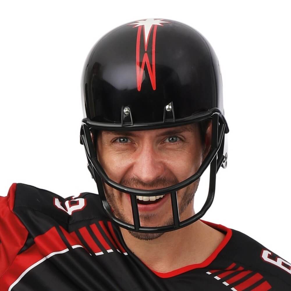 Casque Footballeur Américain Noir – Adulte - 24463 - Chapeaux