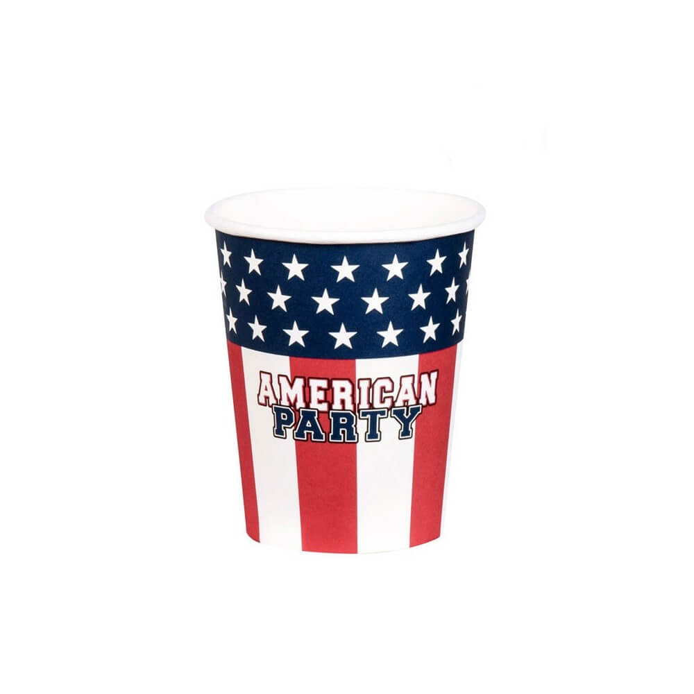 10 Gobelets Papier American Party 21 cl - B44974 - Gobelets & Assiettes à Thème