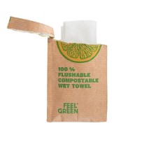 Lingette Rafraîchissante Parfum Thé Vert – Rince-Doigt – Vendue à l’Unité - 55S011 - Rince-doigts & Hygiène de Table