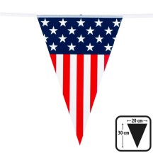 Guirlande 15 Fanions PE USA 6 m - B44950 - Guirlandes à Fanions