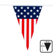 Guirlande 15 Fanions PE USA 6 m - B44950 - Guirlandes à Fanions