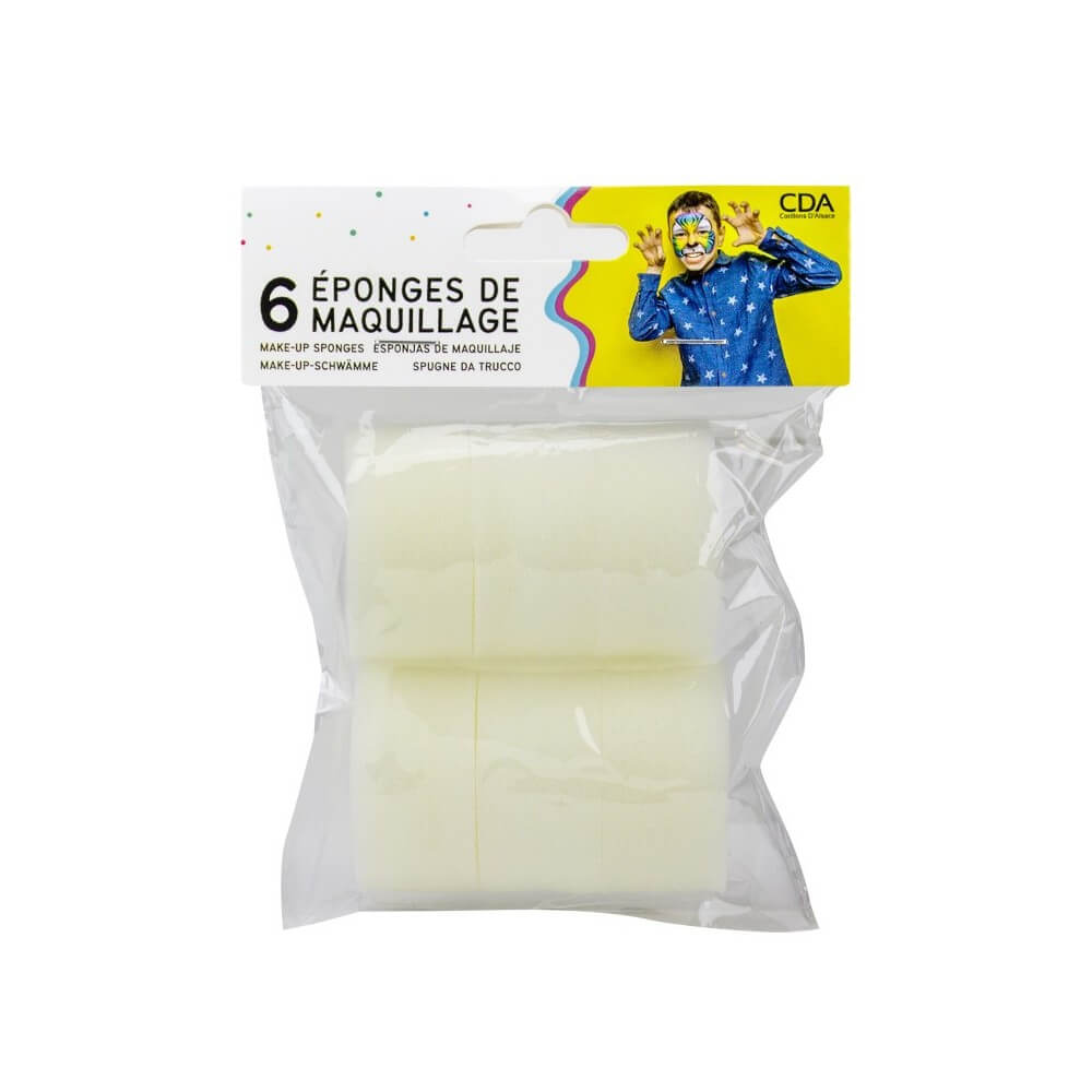 Lot de 6 Demi-Éponges Maquillage 5 x 2,5 cm - 33875 - Pinceaux & Accessoires de Maquillage