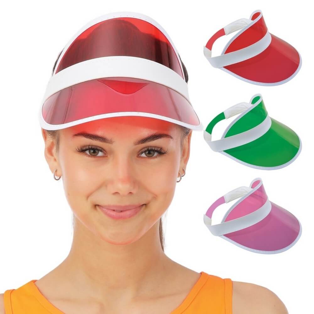 Visière Transparente Fluo Adulte – Couleur Aléatoire - 29201 - Chapeaux