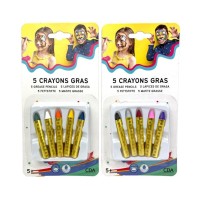Lot de 5 Crayons Gras – 2 x 5 Coloris Assortis - 51046 - Maquillage en Tube & Palettes