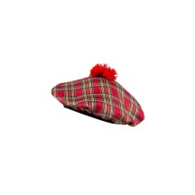 Béret Écossais Tartan Rouge - B81225 - Chapeaux