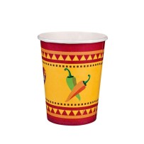 10 Gobelets Papier Fiesta Mexicana 21 cl - B54398 - Gobelets & Assiettes à Thème