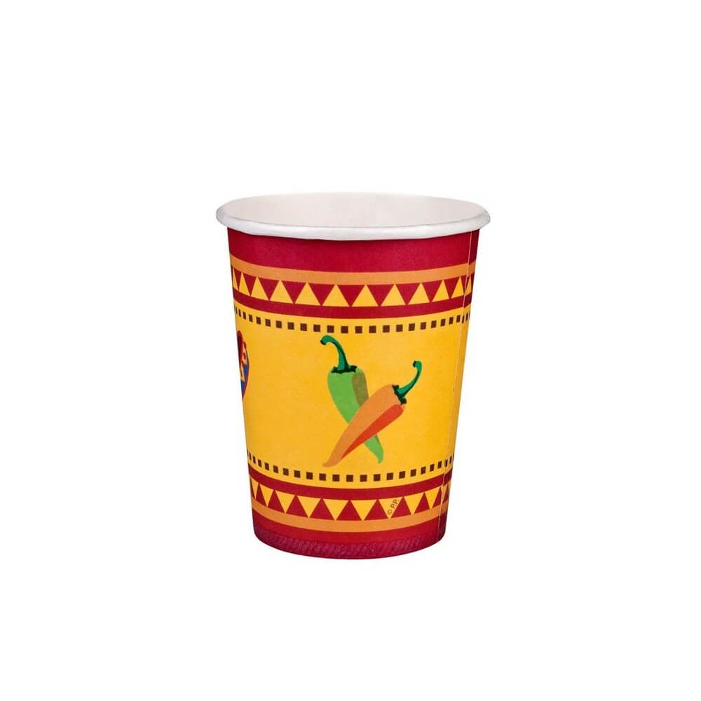 10 Gobelets Papier Fiesta Mexicana 21 cl - B54398 - Gobelets & Assiettes à Thème