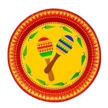 10 Assiettes Papier Fiesta Mexicana 23 cm - B54397 - Gobelets & Assiettes à Thème
