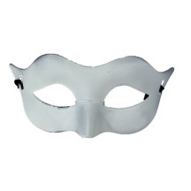 Masque de Bal Vénitien Blanc 16,5 x 8 cm - 43354 - Masques