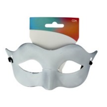 Masque de Bal Vénitien Blanc 16,5 x 8 cm - 43354 - Masques