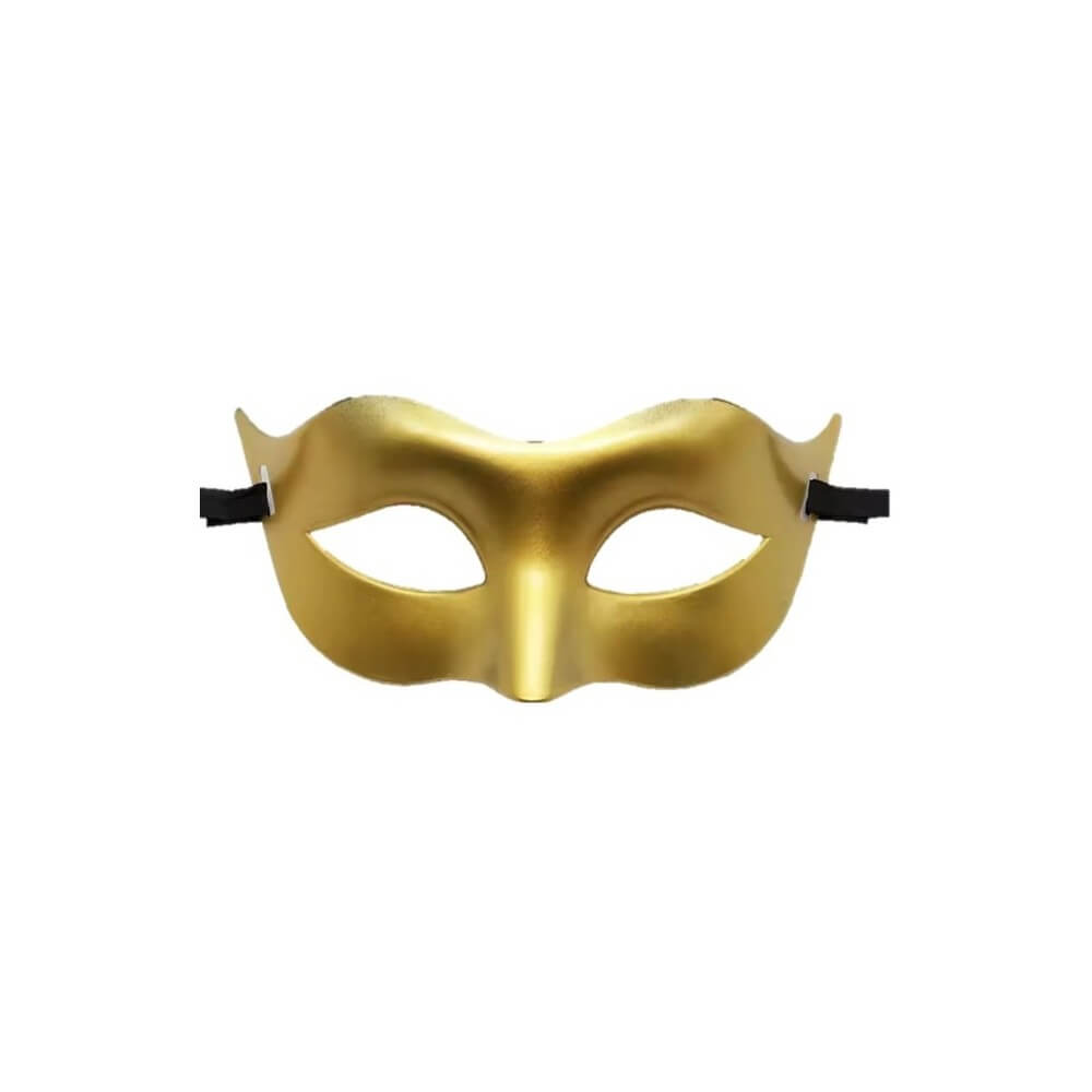 Masque de Bal Vénitien Plastique Or 16,5 x 8 cm - 43356 - Masques