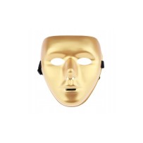 Masque Plastique Or Réglable 19 x 16 cm - 43353 - Masques