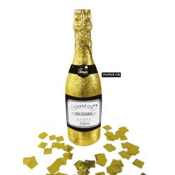 Bouteille canon à confettis 32 cm Or - 93009 - Canons à confettis