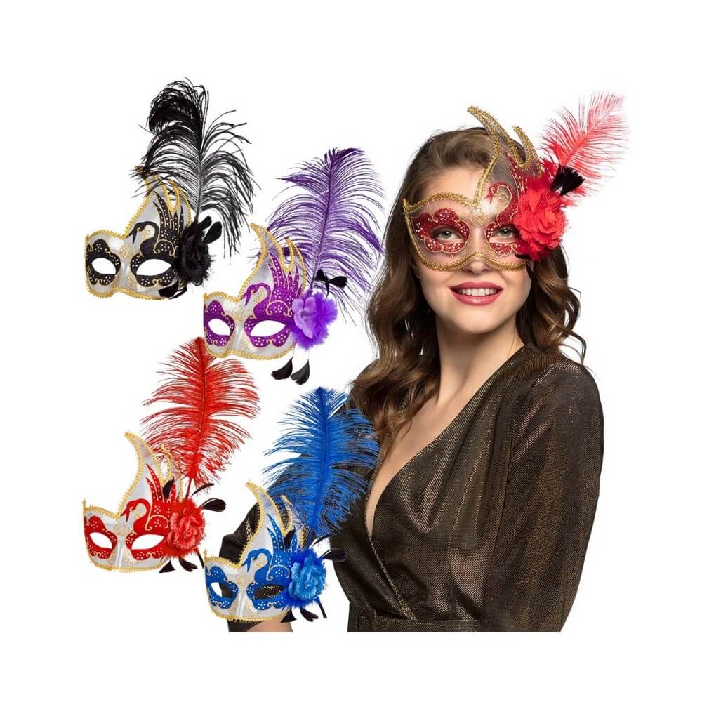 Masque Venice CIGNO – 4 couleurs assorties - B00340 - Masques