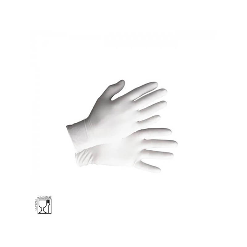 Gants Vinyle Blancs Non Poudrés – Contact Alimentaire – Tailles S, M, L, XL - GANTLMLXL - Rince-doigts & Hygiène de Table