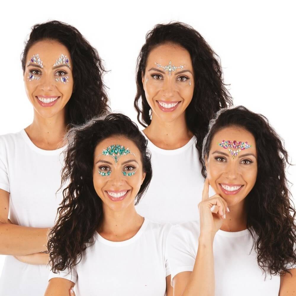 Strass Autocollant pour le Visage – Modèle Aléatoire - 47014 - Strass & Paillettes