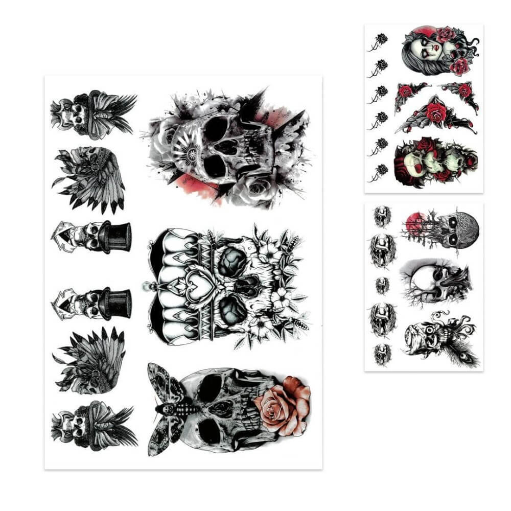 Tatouages Éphémères Halloween – Modèle Aléatoire II - 23146 - Strass & Paillettes