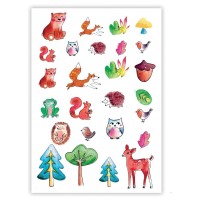 Tatouages Éphémères – Animaux de la Forêt - 23223 - Strass & Paillettes